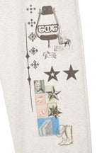 PRINTED WAFFLE PANTS (IVORY)