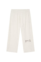 PRINTED WAFFLE PANTS (IVORY)