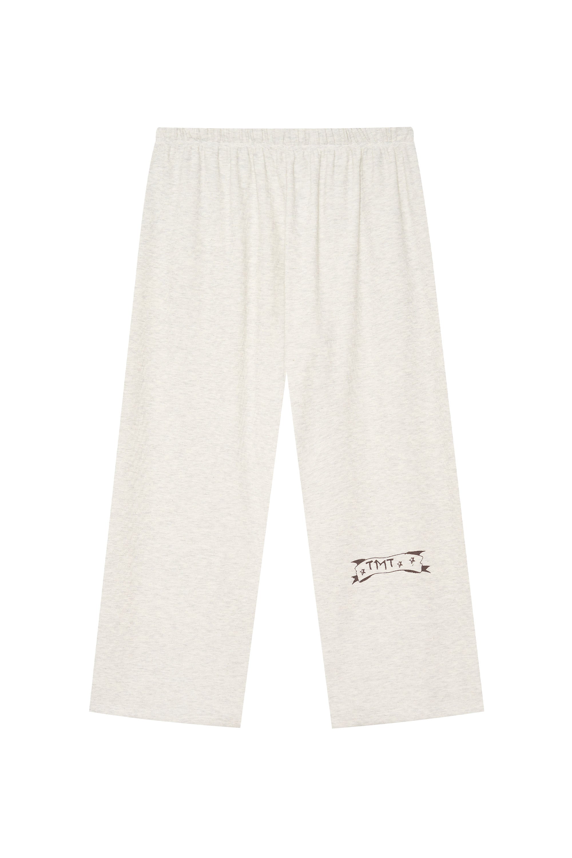 PRINTED WAFFLE PANTS (IVORY)