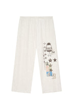 PRINTED WAFFLE PANTS (IVORY)