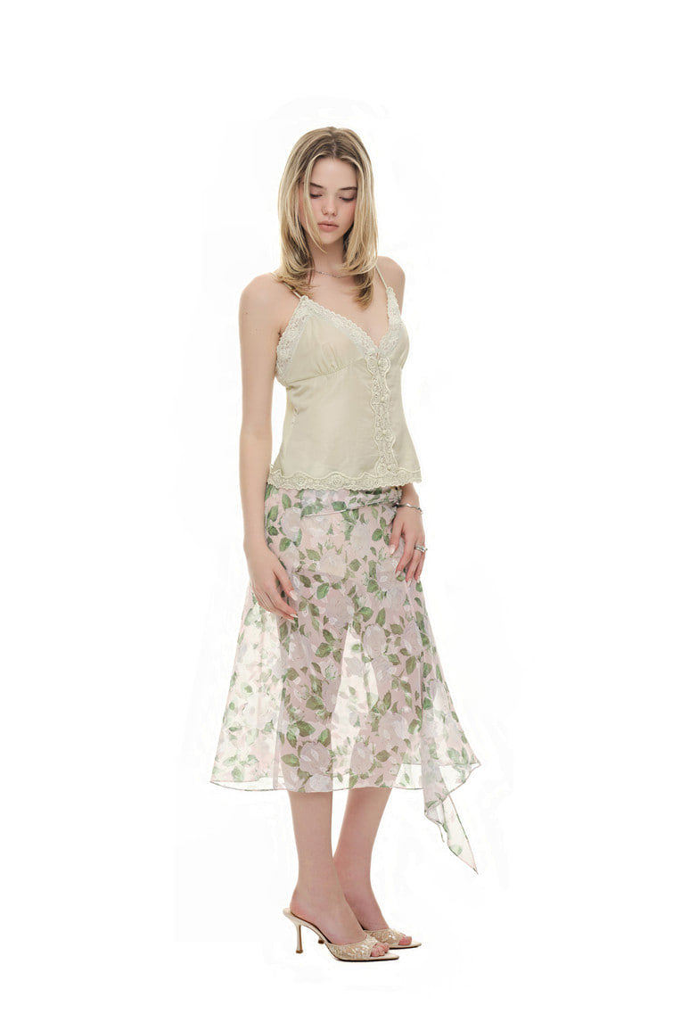 LACE SLIP SLEEVELESS TOP (LIGHT GREEN)