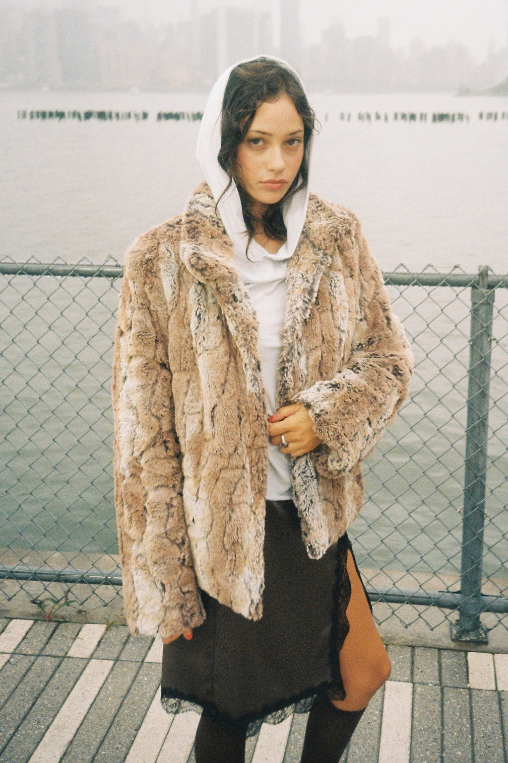 REGULAR FIT FUR JACKET (QUILTED YELLOW) - 1