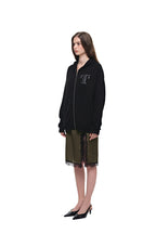LEO HOTFIX WAFFLE ZIP-UP HOODIE (BLACK)
