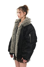 FAUX FUR 02 BOMBER JACKET (BLACK) - 8