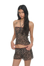 FLORAL MICRO SHORTS (BLACK)