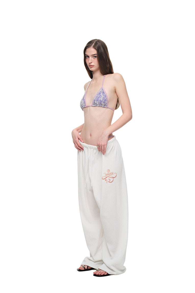 TWIN ZODIAC WAFFLE PANTS (WHITE)