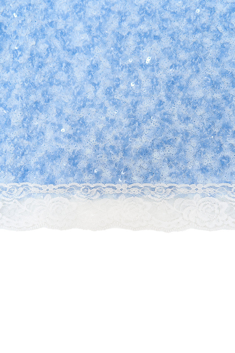 LACE POINT SPARKLE MIDI SKIRT (LIGHT BLUE)