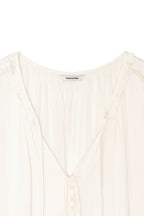 FRILL TRIM TIE BLOUSE (IVORY)