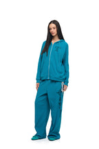 LEO HOTFIX WAFFLE ZIP-UP HOODIE (TEAL)