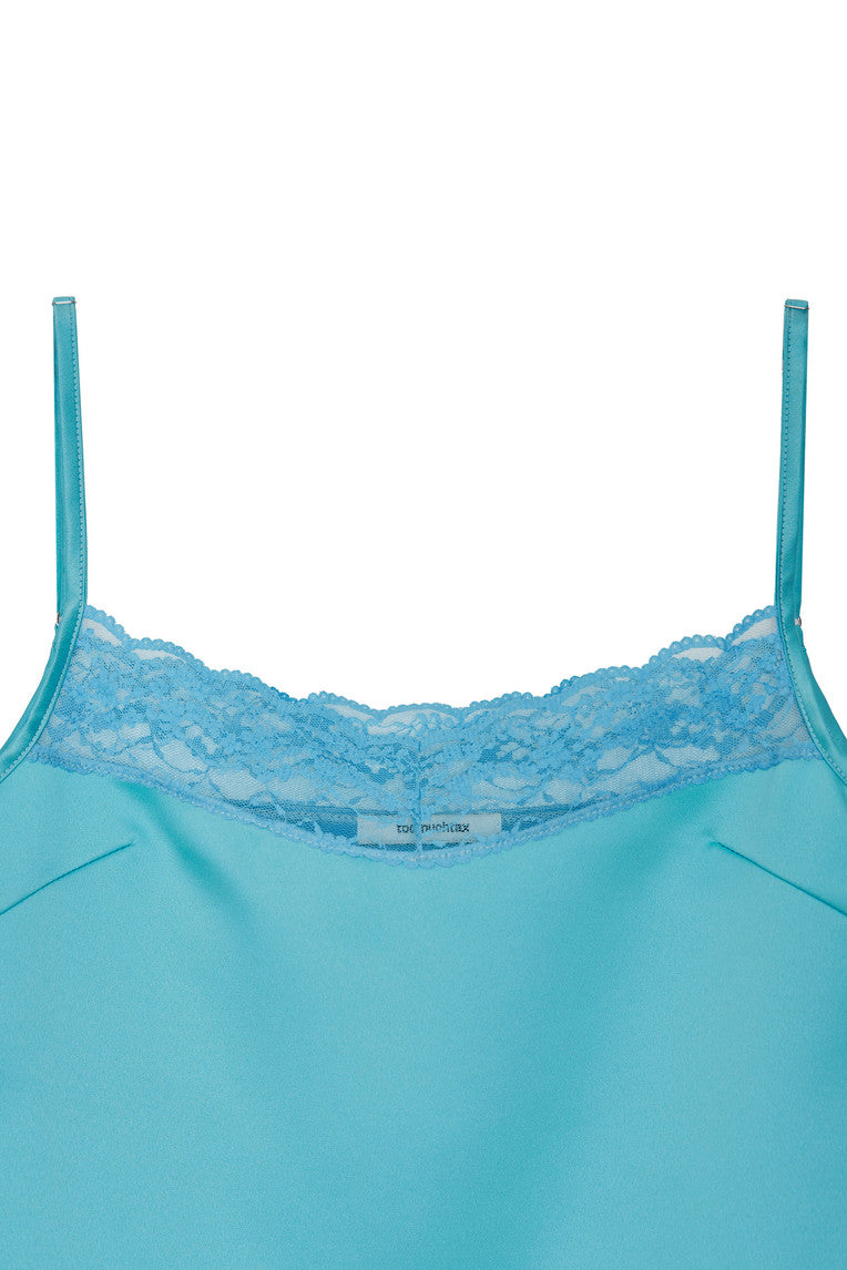 LACE TRIM SLIP CAMISOLE (BLUE)