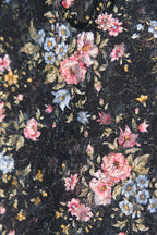 METALLIC FLORAL KEYHOLE TIE TOP (BLACK)