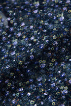 METALLIC FLORAL 02 KEYHOLE TIE TOP (NAVY) - 11