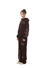 ORNAMENT 03 STITCH ZIP-UP HOODIE (BROWN) - 3