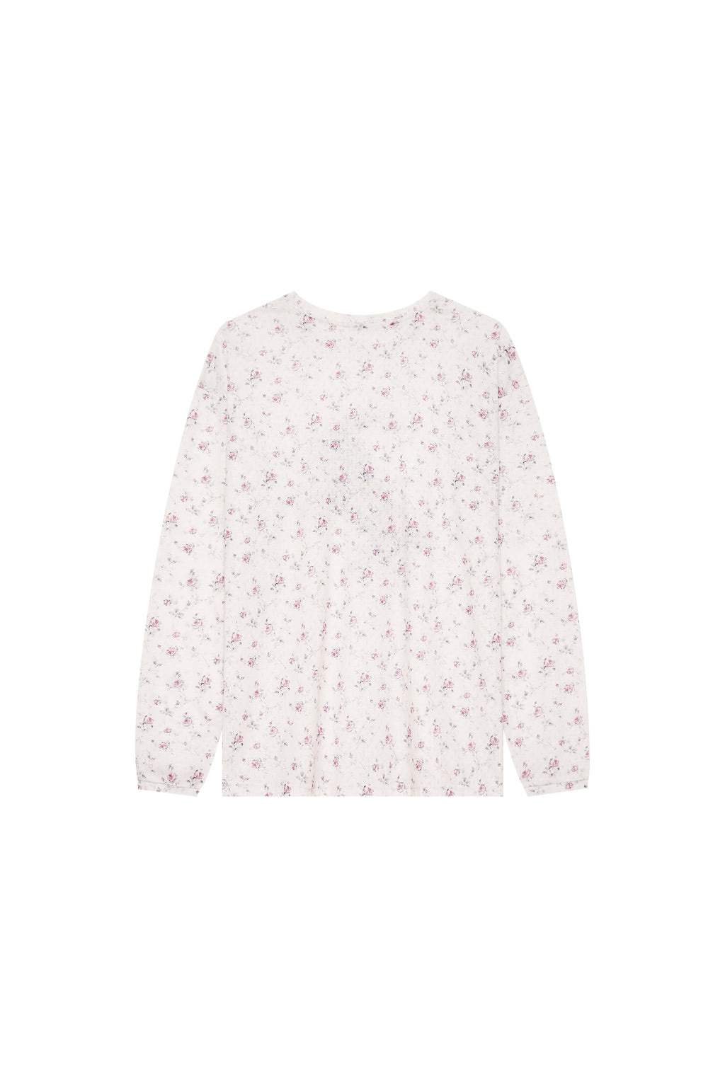 FLORAL POINTELLE LONG SLEEVE T-SHIRT (IVORY)
