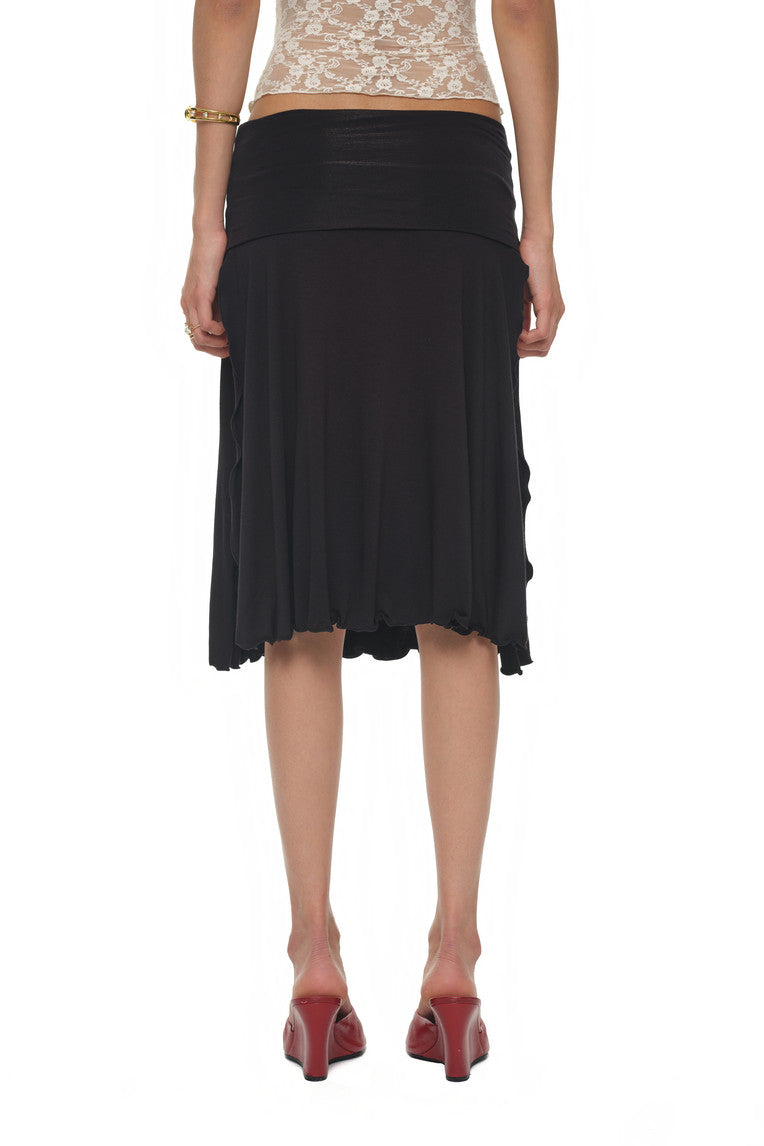 SLIT MIDI SKIRT PANTS (BLACK)