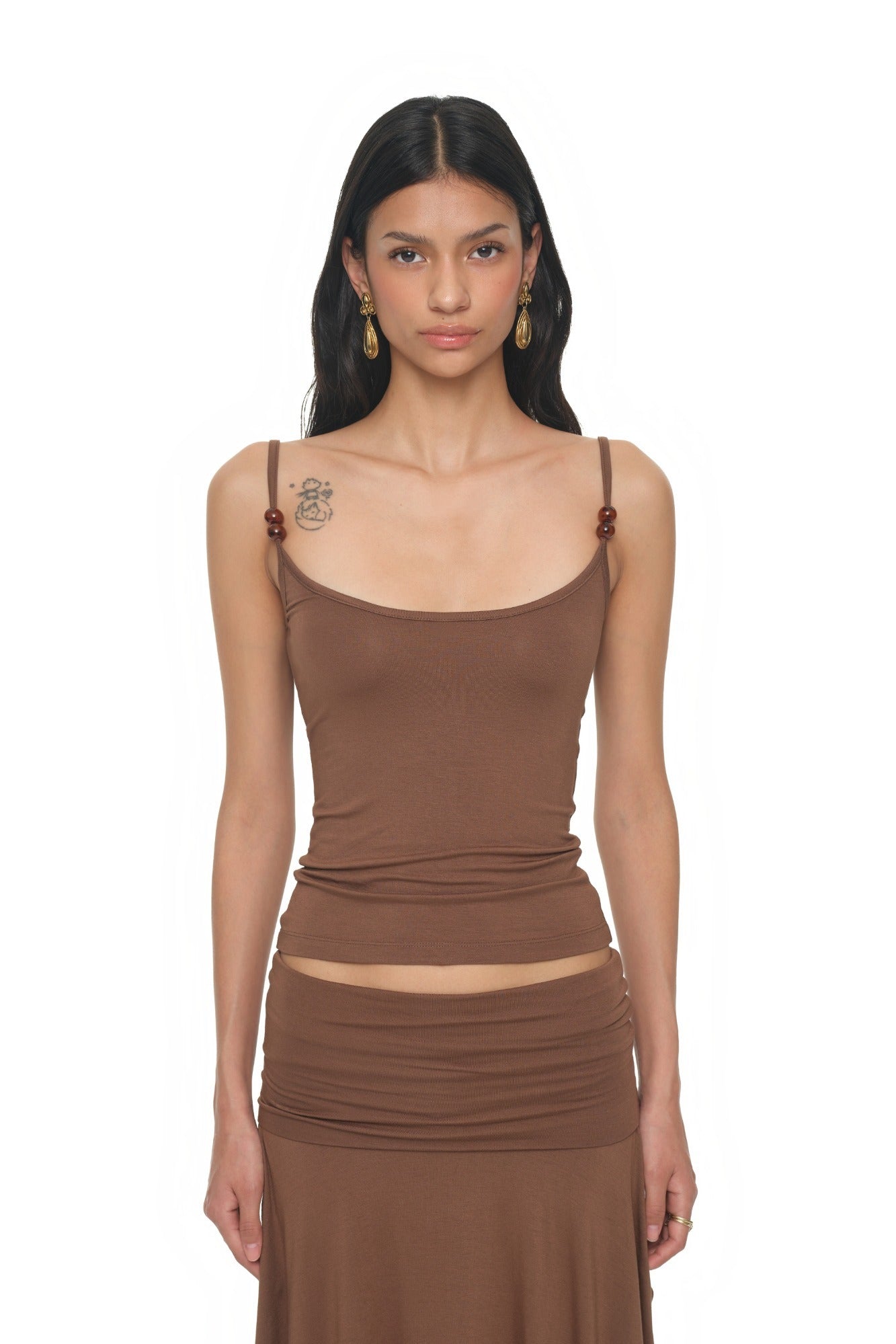 BUBBLE BEAD TANK TOP (BROWN)