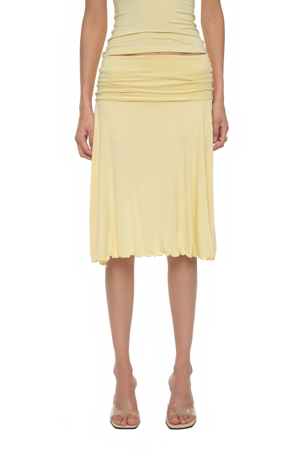 SLIT MIDI SKIRT PANTS (BUTTER)