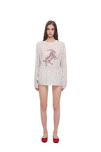 FLORAL POINTELLE LONG SLEEVE T-SHIRT (IVORY)