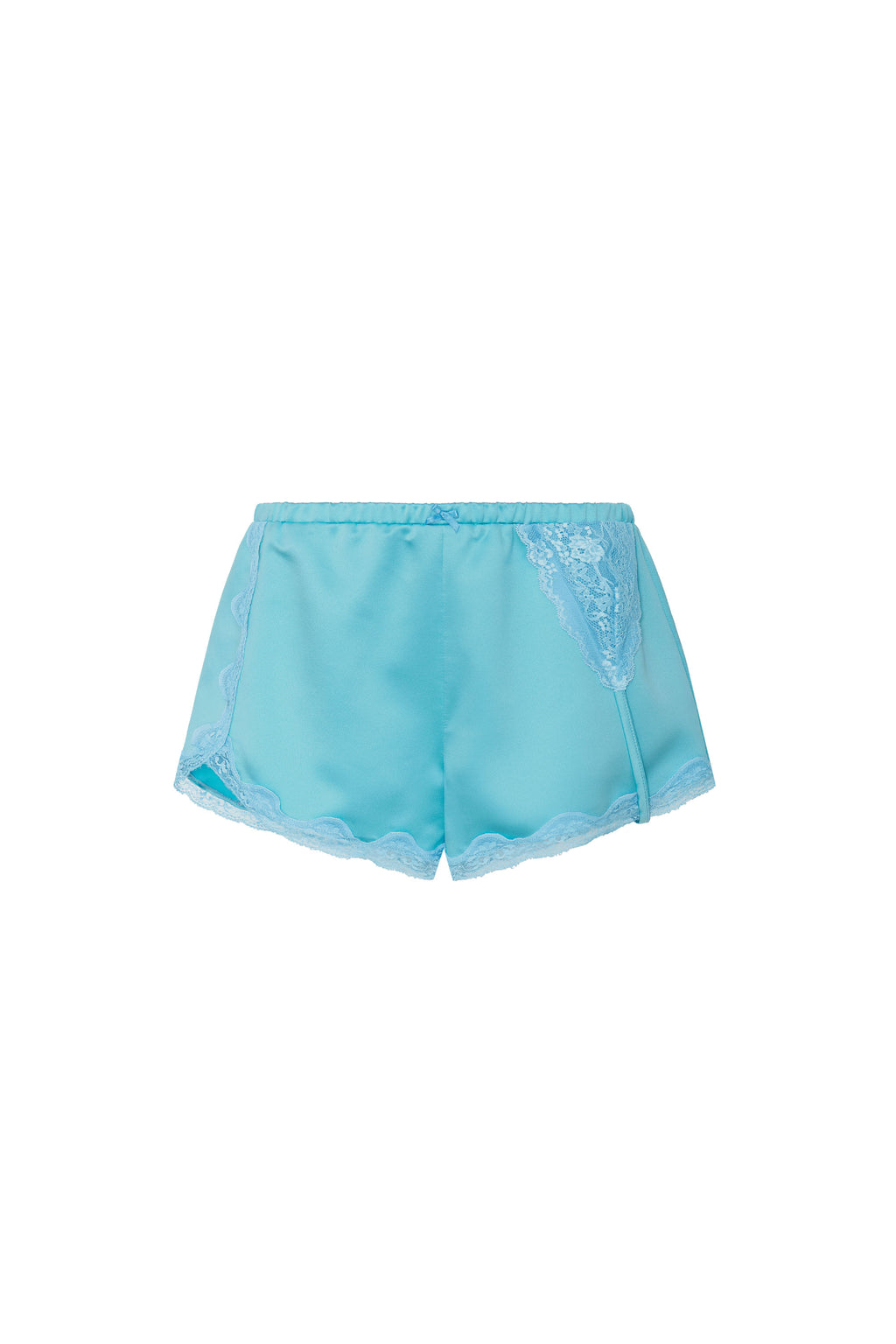 ASYMMETRIC LACE TRIM SLIP SHORTS (BLUE)