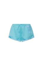 ASYMMETRIC LACE TRIM SLIP SHORTS (BLUE)