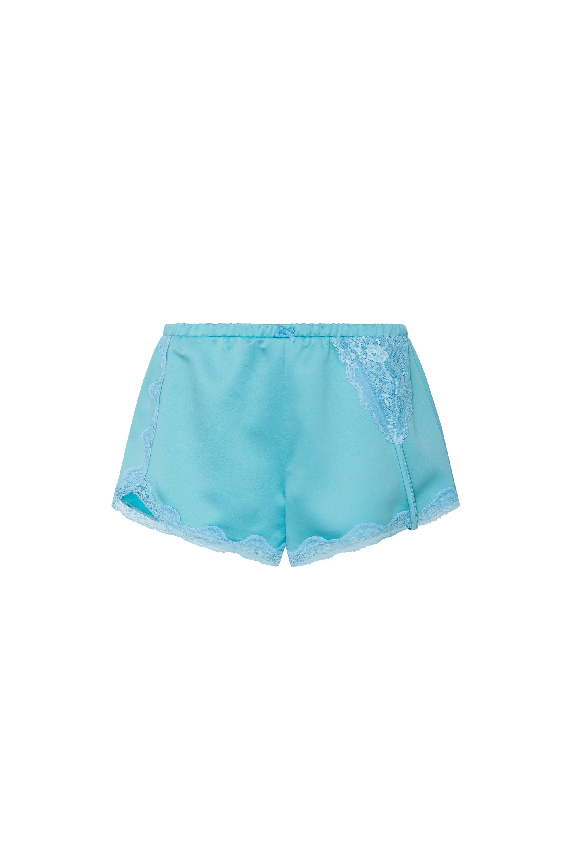ASYMMETRIC LACE TRIM SLIP SHORTS (BLUE)