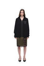 LEO HOTFIX WAFFLE ZIP-UP HOODIE (BLACK)