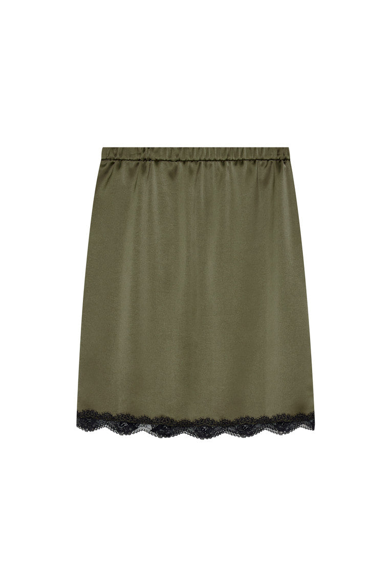 LACE MIDI SKIRT (KHAKI)