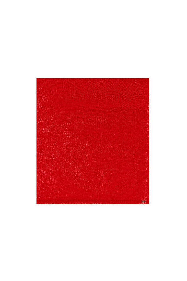 SHEER LINEN KNIT SHAWL (RED)