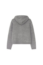HEAVY KNIT ZIP-UP HOODIE (MELANGE GRAY)