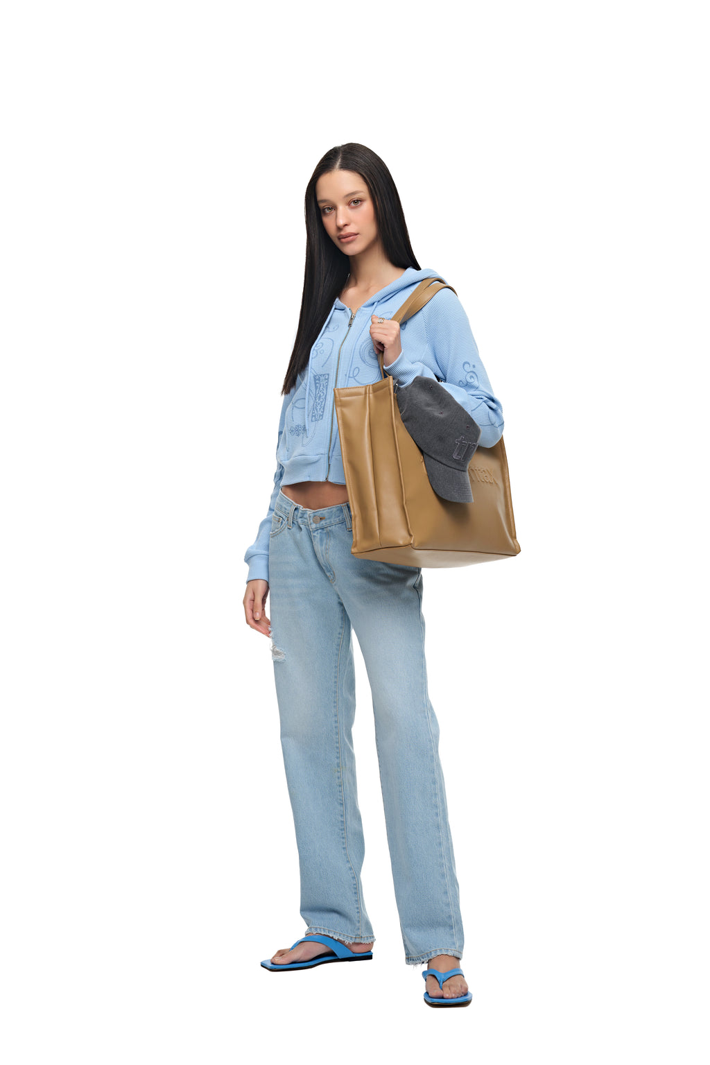 FAUX LEATHER 02 TOTE BAG (BEIGE)