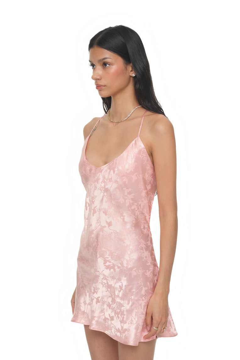 OPEN BACK MINI SLIP DRESS (LIGHT PINK)