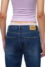 SLIM STRAIGHT-FIT JEANS (BLUE)