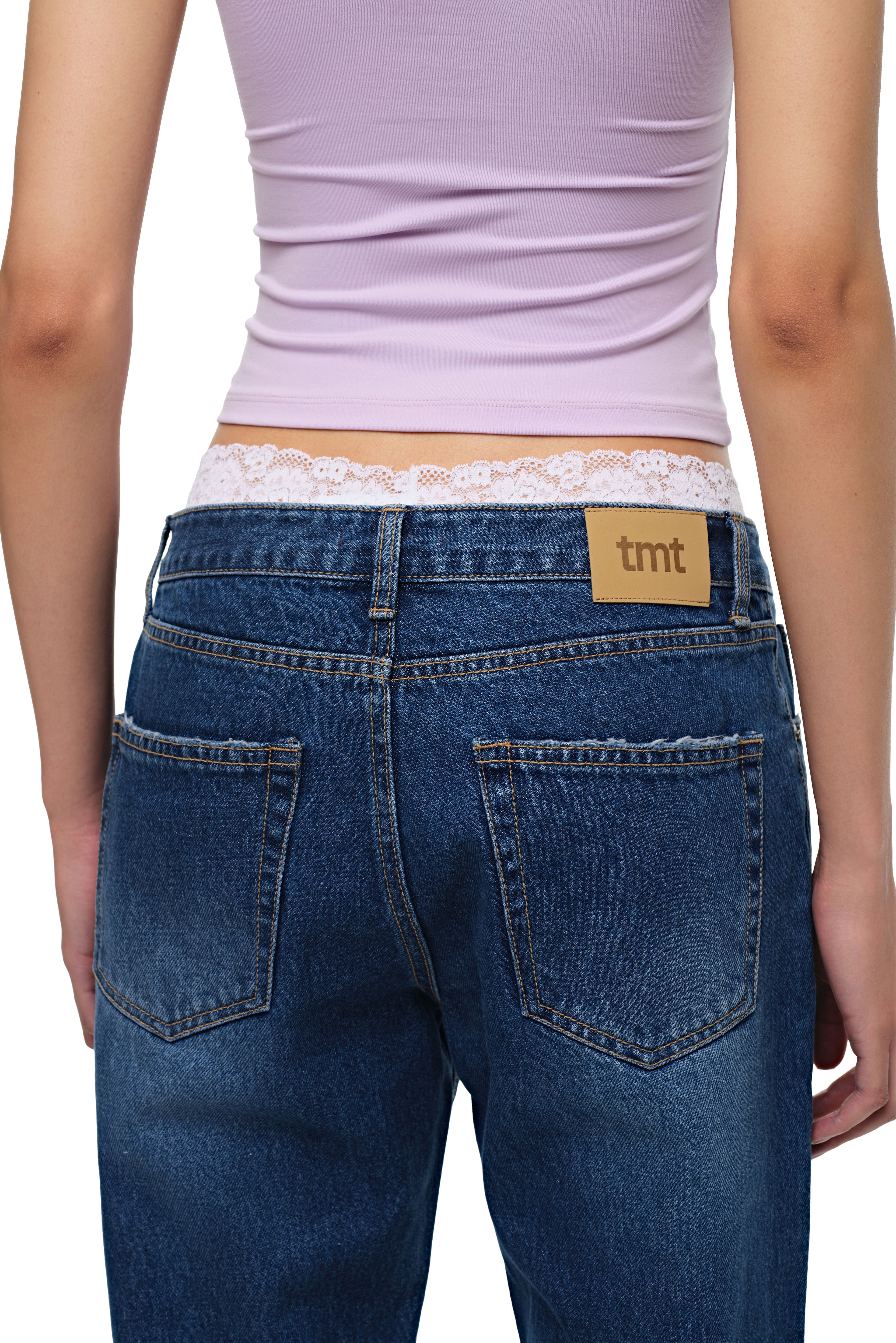 SLIM STRAIGHT-FIT JEANS (BLUE)