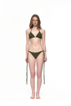 WOOD BEAD BIKINI (DARK GREEN)