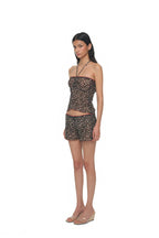 FLORAL HALTER TANK TOP (BLACK)