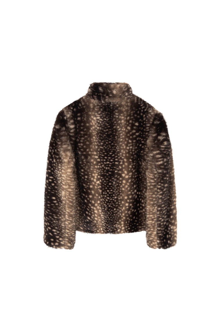 REGULAR FIT FUR JACKET (BAMBI BROWN) - 10