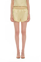 LACE TRIM SLIP SHORTS (YELLOW)