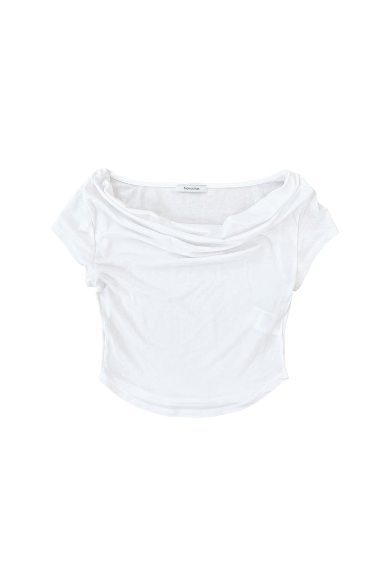 ASYMMETRIC ONE SHOULDER T-SHIRT (WHITE)