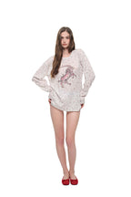 FLORAL POINTELLE LONG SLEEVE T-SHIRT (IVORY)