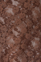 LACE BUTTON TOP (BROWN)