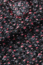METALLIC FLORAL 02 KEYHOLE TIE TOP (RED) - 11