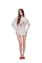 FLORAL POINTELLE LONG SLEEVE T-SHIRT (IVORY)