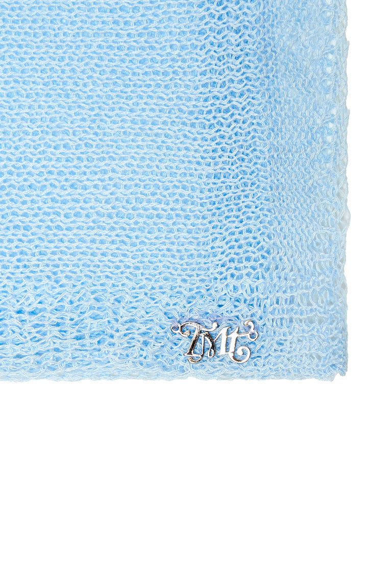 SHEER LINEN KNIT SHAWL (LIGHT BLUE)