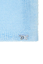 SHEER LINEN KNIT SHAWL (LIGHT BLUE)