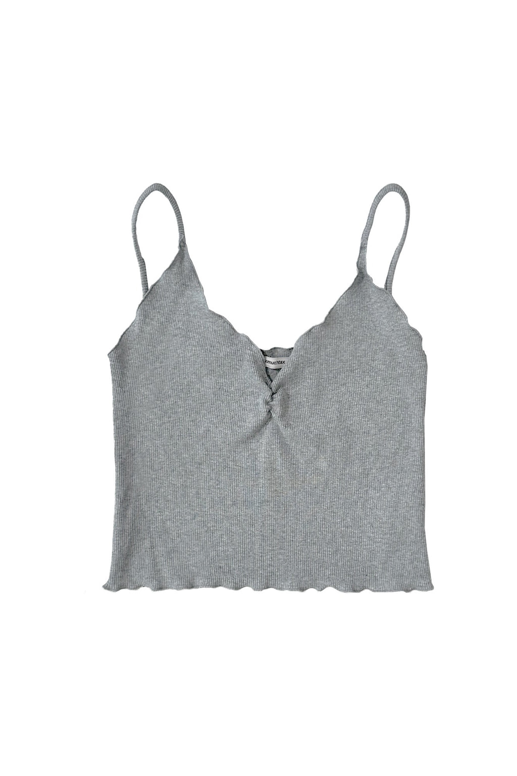 V-NECK RIBBED TANK TOP (MELANGE GREY)