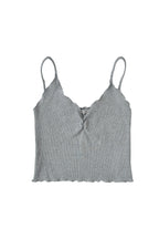 V-NECK RIBBED TANK TOP (MELANGE GREY)