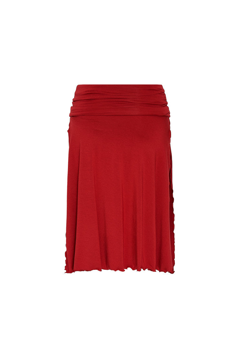 SLIT MIDI SKIRT PANTS (RED)