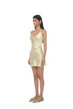 OPEN BACK MINI SLIP DRESS (LIME)