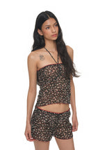 FLORAL MICRO SHORTS (BLACK)