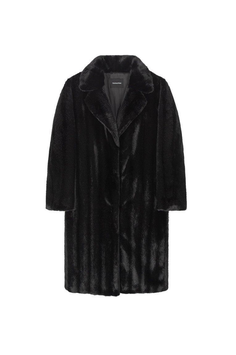 FAUX FUR LONG COAT (BLACK) - 8
